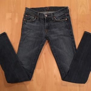 7 For All Mankind Darker Wash Skinny Jean 24